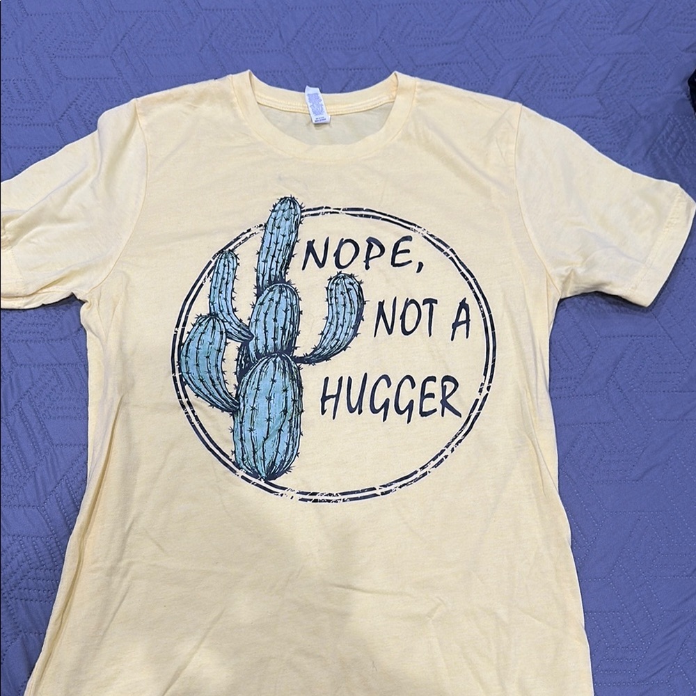 Yellow Graphic Tee with Cactus Print
